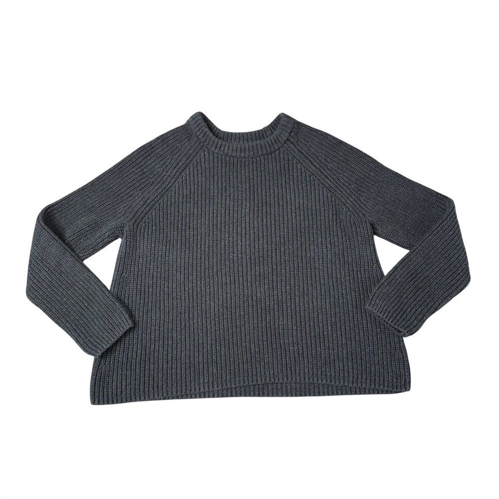 Quince Women's Ribbed Crewneck Sweater in Charcoal Gray